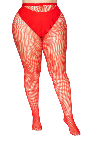 Forever21 Plus Size Fishnet Tights ($12) ❤ liked on Polyvore featuring  intimates, hosiery, tights, red, sheer…