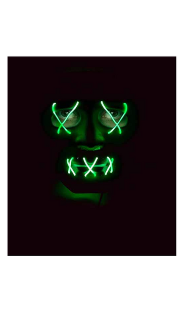 Illumo Black Mask With Green String