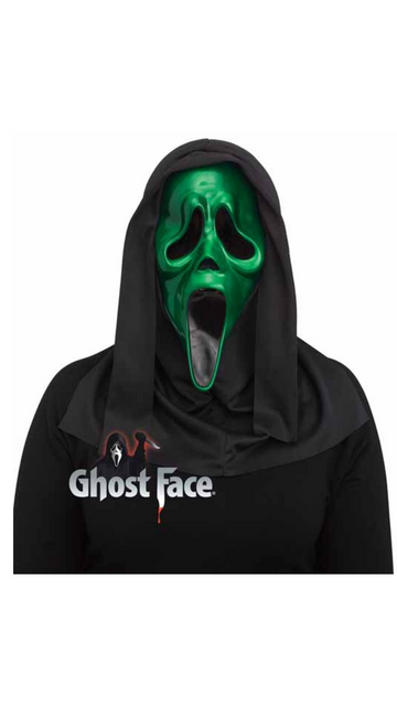 Metallic Ghost Face Masks - Green