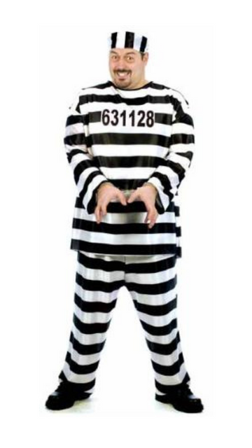Plus-Size Jailbird Convict Costume