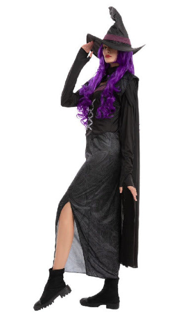 Gothic Wicked Purple Witch Halloween Costume Set for Women Cosplay - Adult - SoulofHalloween