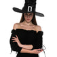 Large Ruched Black Witch Hat Role Play Cosplay Accessories - Adult - SoulofHalloween